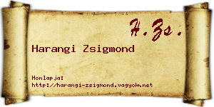 Harangi Zsigmond névjegykártya
